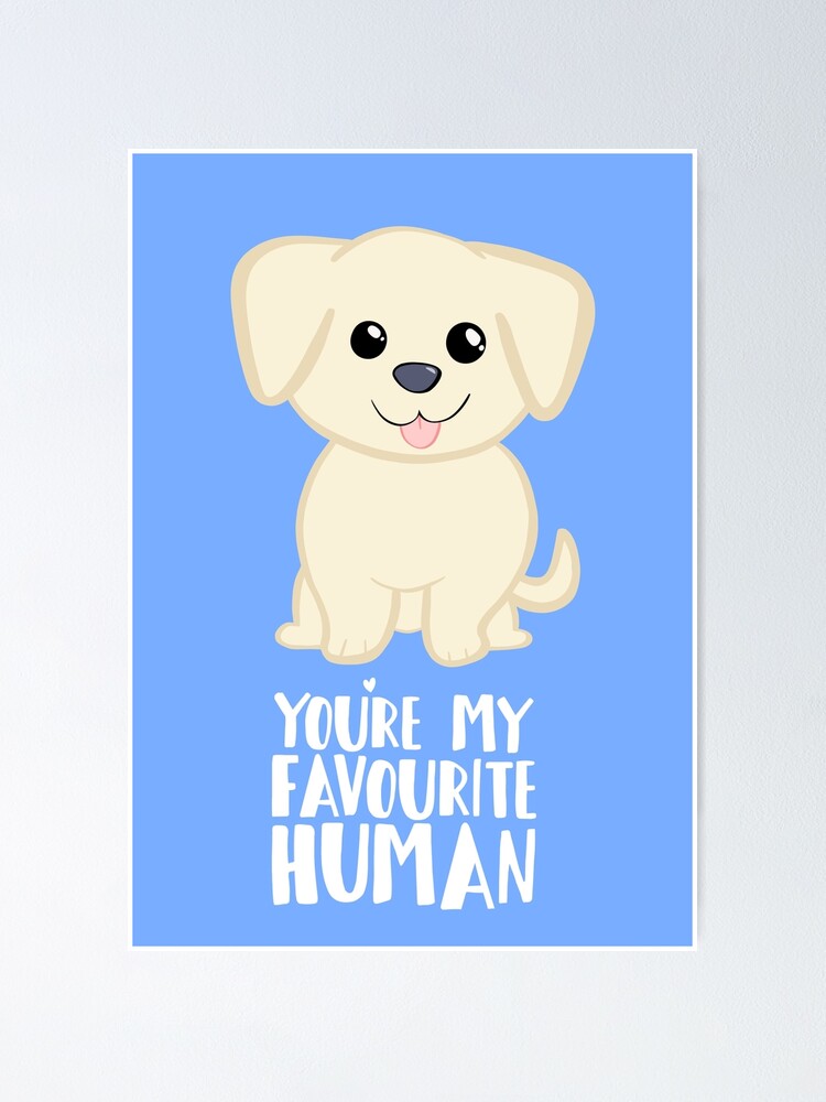 Poster Tu Es Mon Humain Prefere Golden Labrador Cadeaux De Chien Par Jtbeginning X Redbubble