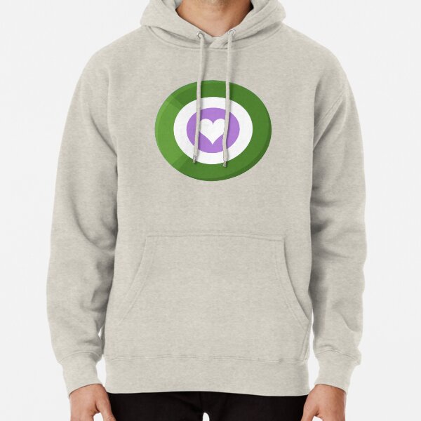 Pride Shield - Genderqueer Flag Pullover Hoodie