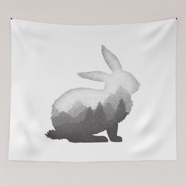 Item preview, Dramabite Bunny Rabbit Hare Double Exposure Surreal Wildlife Animal designed and sold by dramabite.