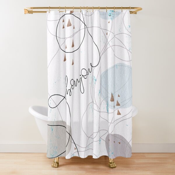 ATLAS MAPS NAUTICAL BEIGE FABRIC SHOWER CURTAIN BY LUXA HOTEL COLLECTION 
