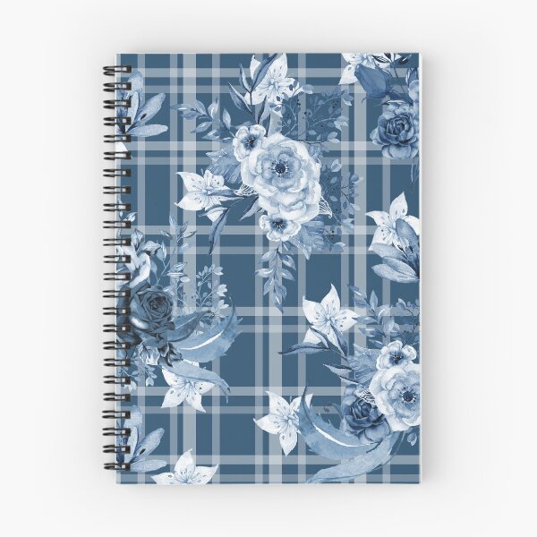 Item preview, Elegant Blue Floral Plaid  designed and sold by oursunnycdays.