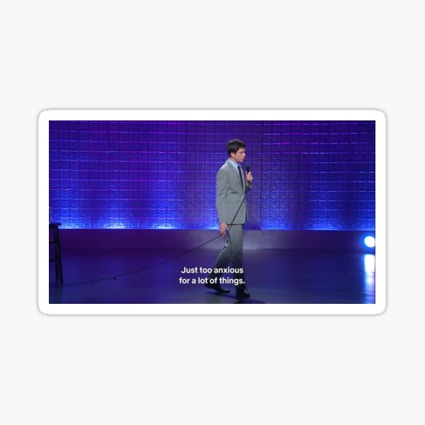 Artikel-Vorschau von Zu ängstlicher John Mulaney Maskenstiftaufkleber, designt und verkauft von Dorothy Medlin.