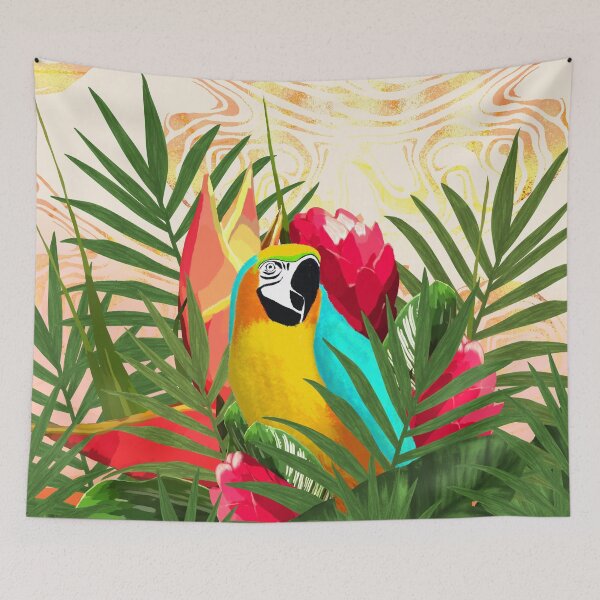 Item preview, Parrot Tropical Bouquet Golden Marble designed and sold by oursunnycdays.