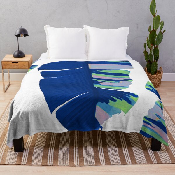 Item preview, Elegant Bold Blue Tropical Banana Leaves Design designed and sold by oursunnycdays.