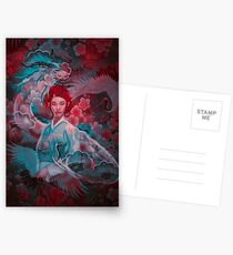 Mädchen und der Drache Postkarten
