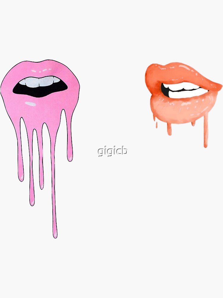 "Lip Drip Sticker Pack" Sticker for Sale by gigicb Redbubble