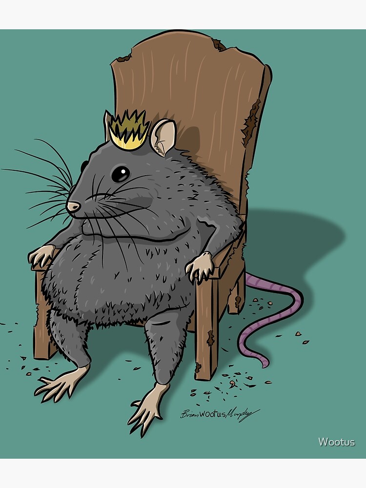 Rat King Wall Art Print // Cute Royal Lord of the Rats & Mice 