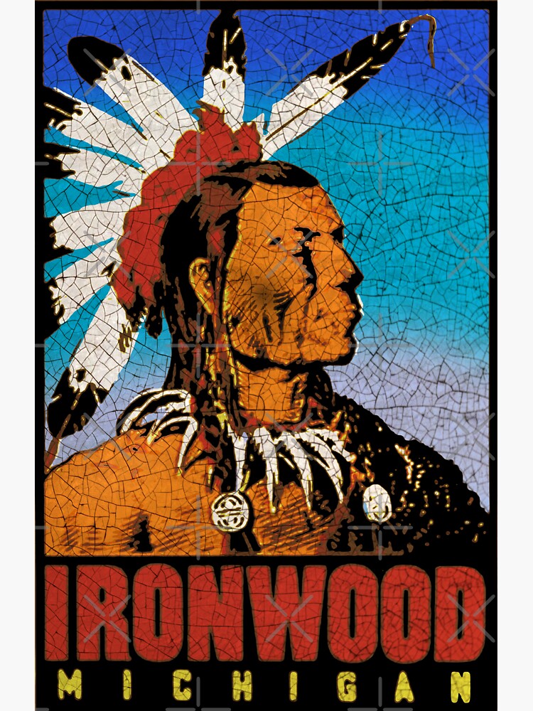 "Ironwood Michigan Vintage Souvenir Car Decal" Sticker for Sale by