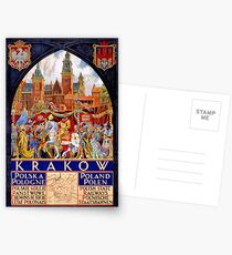 Reise-Plakat Polen Krakaus Weinlese wieder hergestellt Postkarten