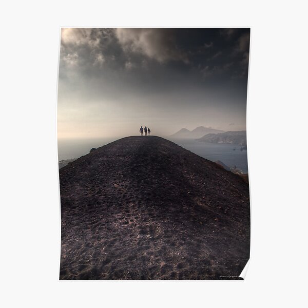 Walking on the border of the crater Poster