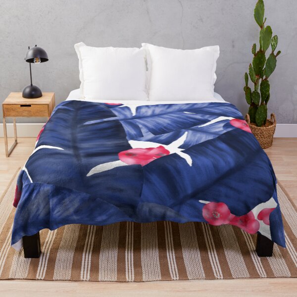Item preview, Tropical Banana Leaves With Flower Pattern designed and sold by oursunnycdays.