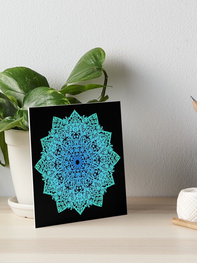 Mandala *green, blue & black* | Art Board Print