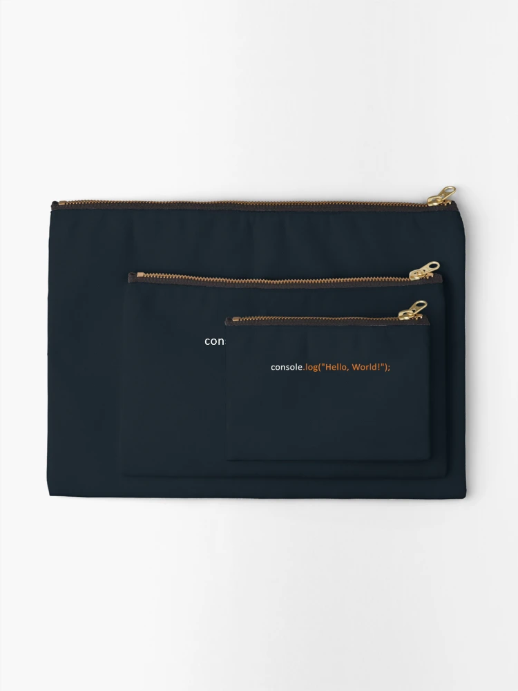 Thumbnail 2 of 4, Zipper Pouch, JavaScript Hello World designed and sold by vladocar.