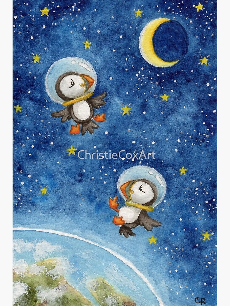 Space Puffins by ChristieCoxArt