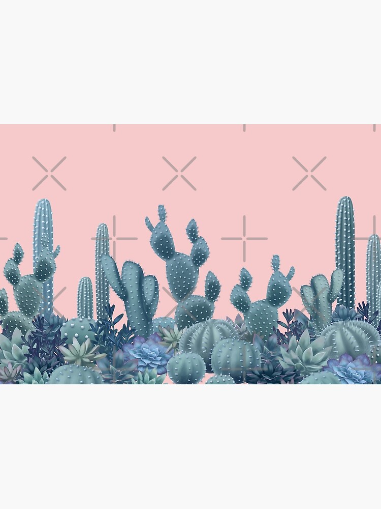 Serenity Cacti on Rose Quartz Background by ikerpazstudio