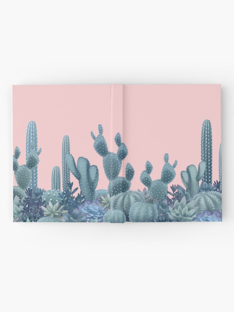 Alternate view of Serenity Cacti on Rose Quartz Background Hardcover Journal