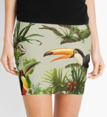 Toucans and bromeliads - canvas background Mini Skirt