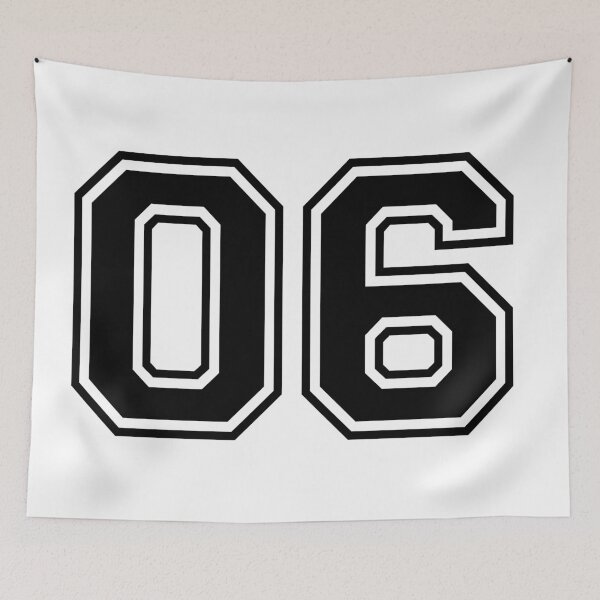 Item preview, 06 uniform numbers in black with a black outer contour number designed and sold by Magdalena Teterdynko.