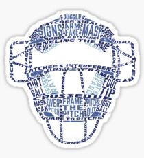 Baseball Catchers Mask Calligram Sticker
