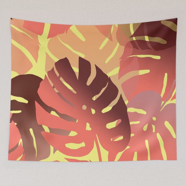 Item preview, Big Monstera Leaves yellow background designed and sold by Move-Art.