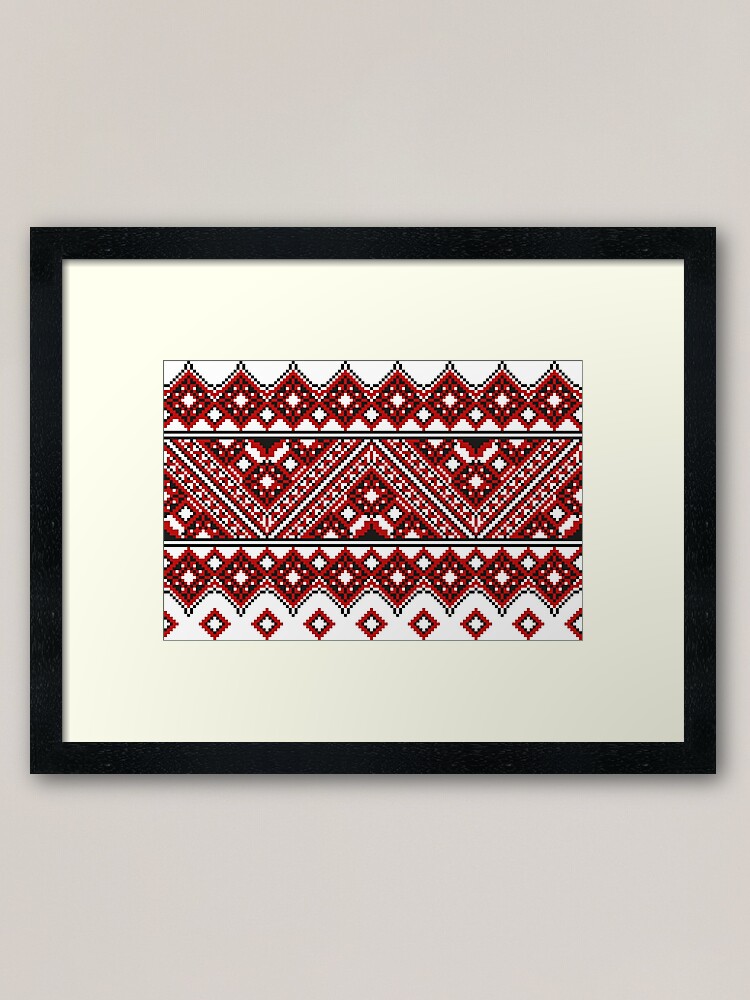 Alternate view of #Ukrainian #Embroidery, #CrossStitch, #Pattern Framed Art Print