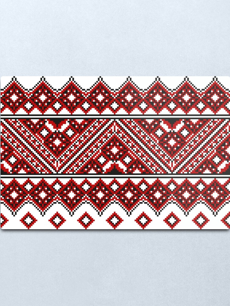 Alternate view of #Ukrainian #Embroidery, #CrossStitch, #Pattern Metal Print