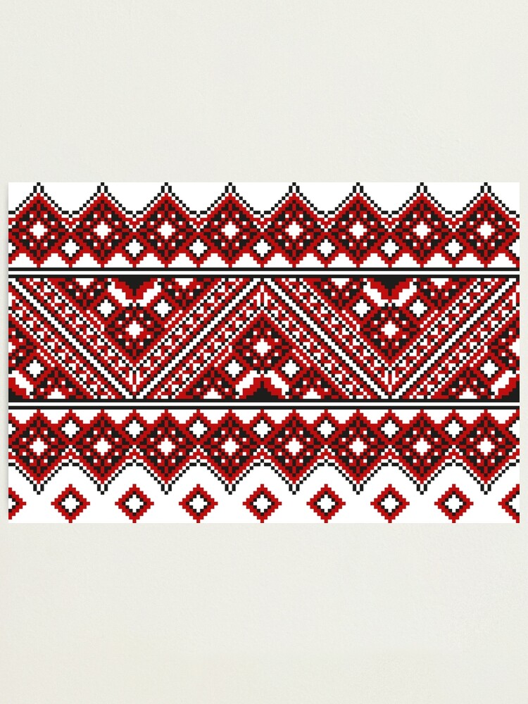 Alternate view of #Ukrainian #Embroidery, #CrossStitch, #Pattern Photographic Print