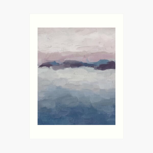 Plum Purple Lavender Blue Abstract Art Modern Painting Art Print