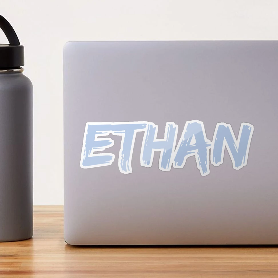 Ethan First Name Personalized Blue Grey