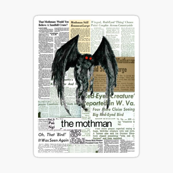 Item preview, mothman newspaper articles designed and sold by cryptidclaire.