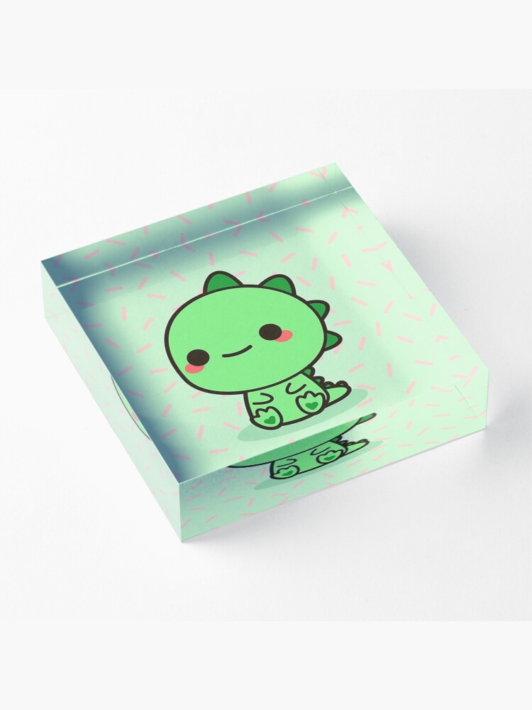 Alternate view of Kawaii Dinosaur Acrylic Block