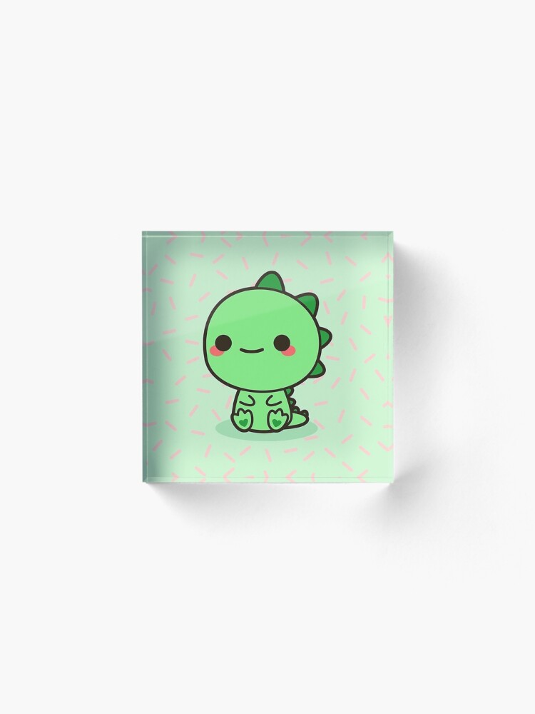 Alternate view of Kawaii Dinosaur Acrylic Block