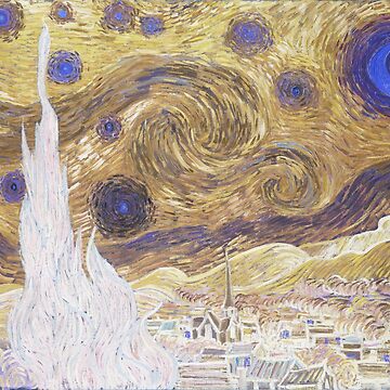 The Starry Night by Vincent van Gogh | Color Inverted | iPad Case & Skin
