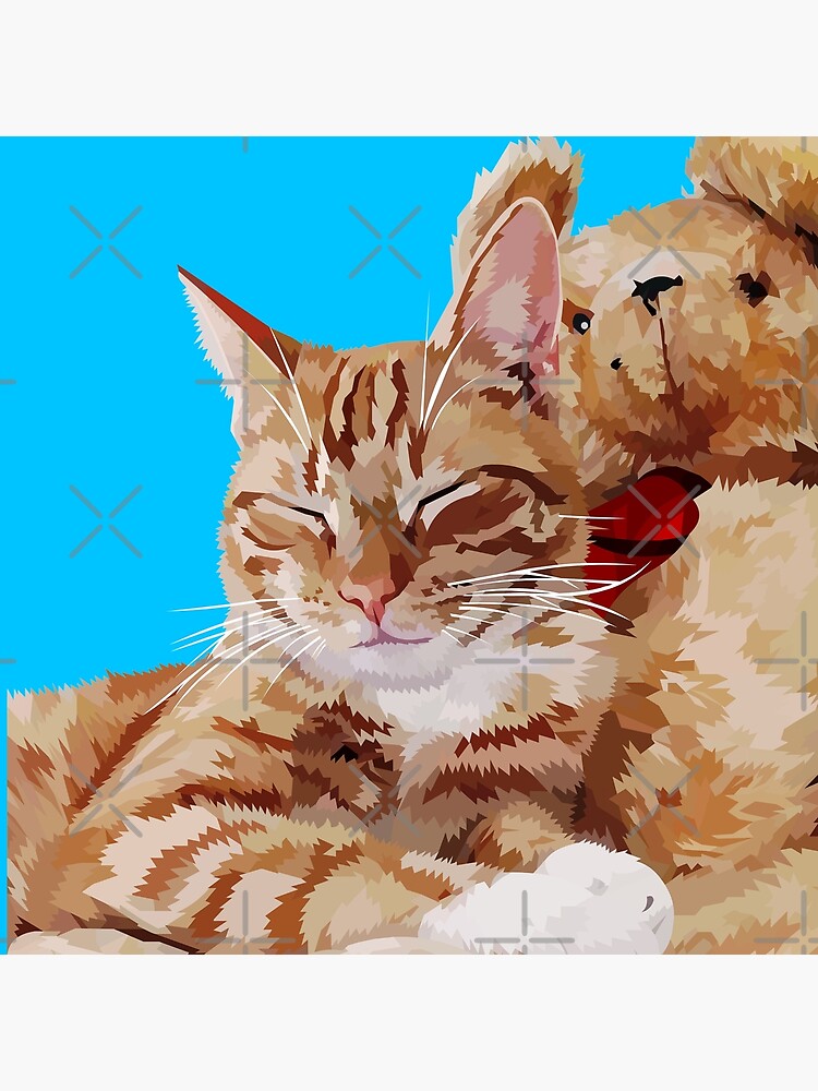 Cat with teddybear by Elviranl