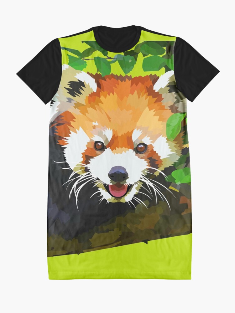 Alternate view of Happy Red panda in a tree Graphic T-Shirt Dress