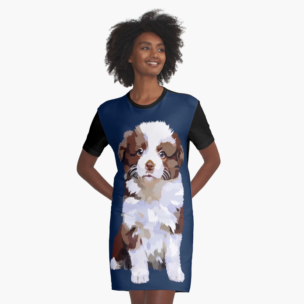 Adorable puppy Graphic T-Shirt Dress