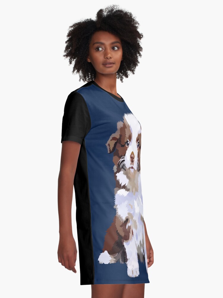Alternate view of Adorable puppy Graphic T-Shirt Dress