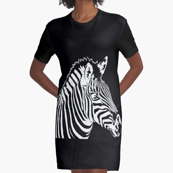 Zebra lines Graphic T-Shirt Dress