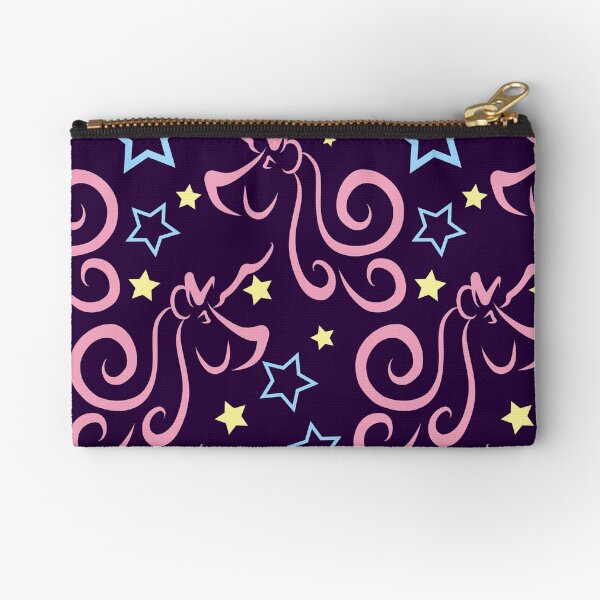 Purple Unicorns and Stars in Pink, Yellow & Blue Pattern Zipper Pouch