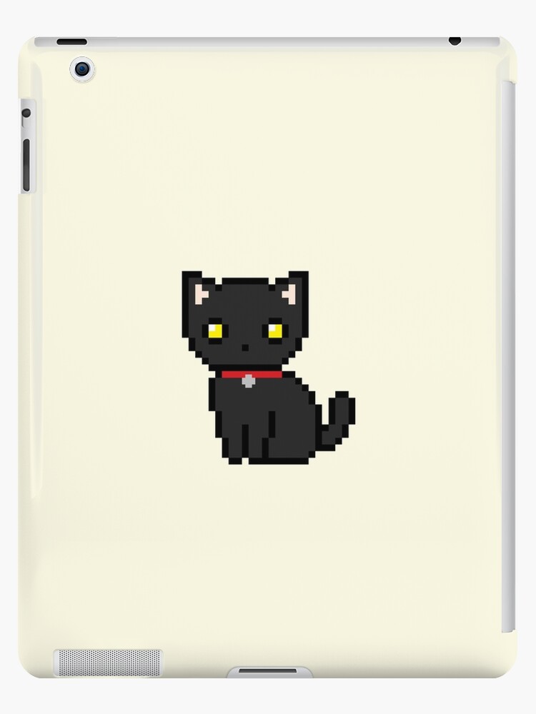 Coque Et Skin Adhesive Ipad Chat Pixel Noir Par 13 Redbubble