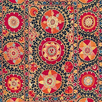 Artwork thumbnail, Kermina Suzani Uzbekistan Floral Embroidery Print by bragova