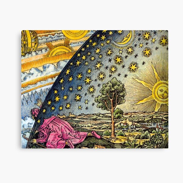 Flammarion Engraving Colored Canvas Print