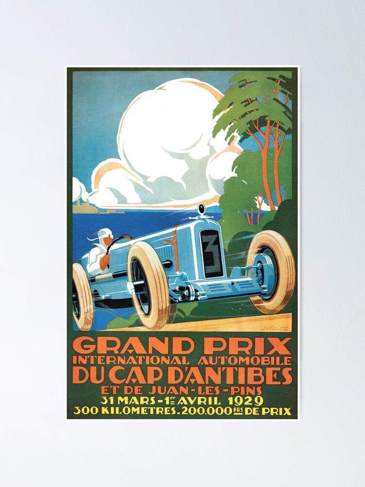 AV30 Vintage 1929 Monaco Grand Prix Classic Motor Racing Poster Re-Print A4