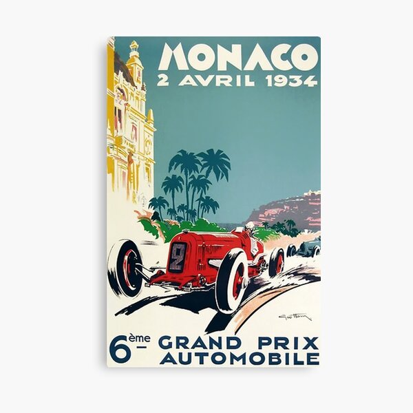 Grand Prix de Monaco 1934 Impression sur toile