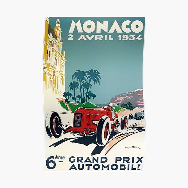 Monaco Grand Prix 1934 Poster