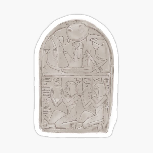 Stela of a father and son Sticker