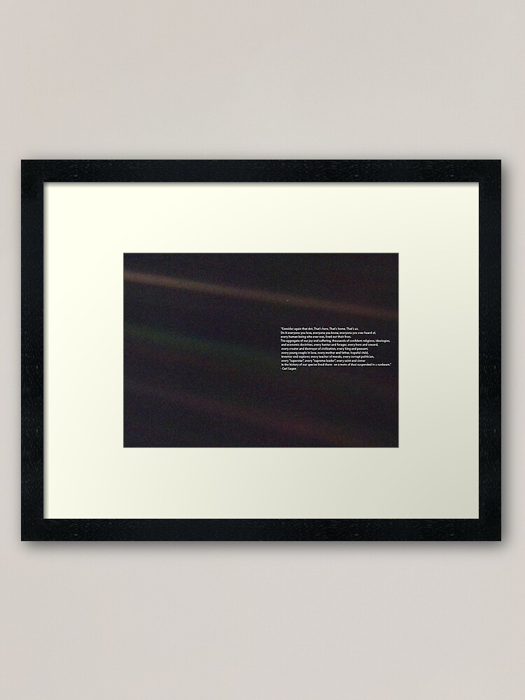 Alternate view of Carl Sagan Pale Blue Dot Quote Framed Art Print