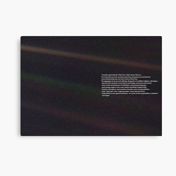 Carl Sagan Pale Blue Dot Quote Canvas Print