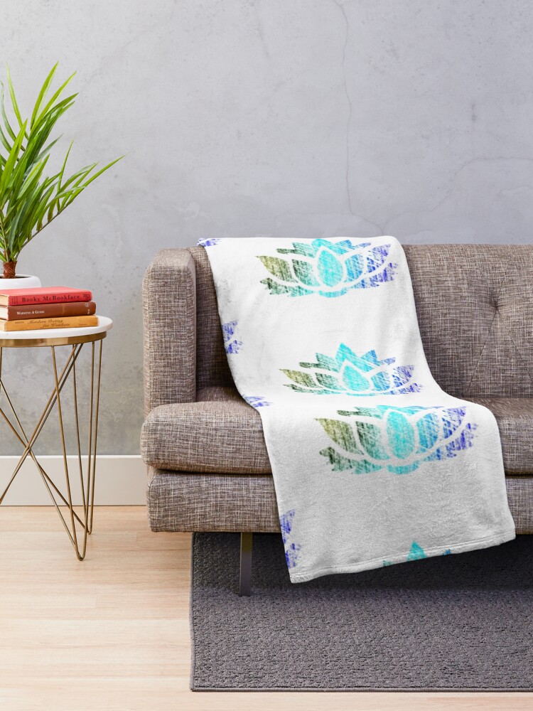 Alternate view of Lotus Flower Yoga + Meditation Design Throw Blanket