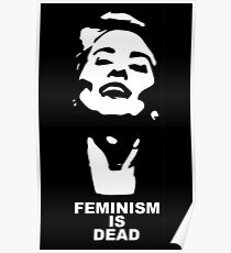 Camille Paglia 'Feminismus ist tot' (Weiß auf Schwarz) Poster